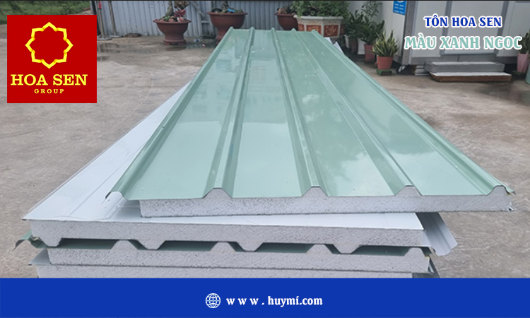 Tôn hoa Sen màu xanh ngọc